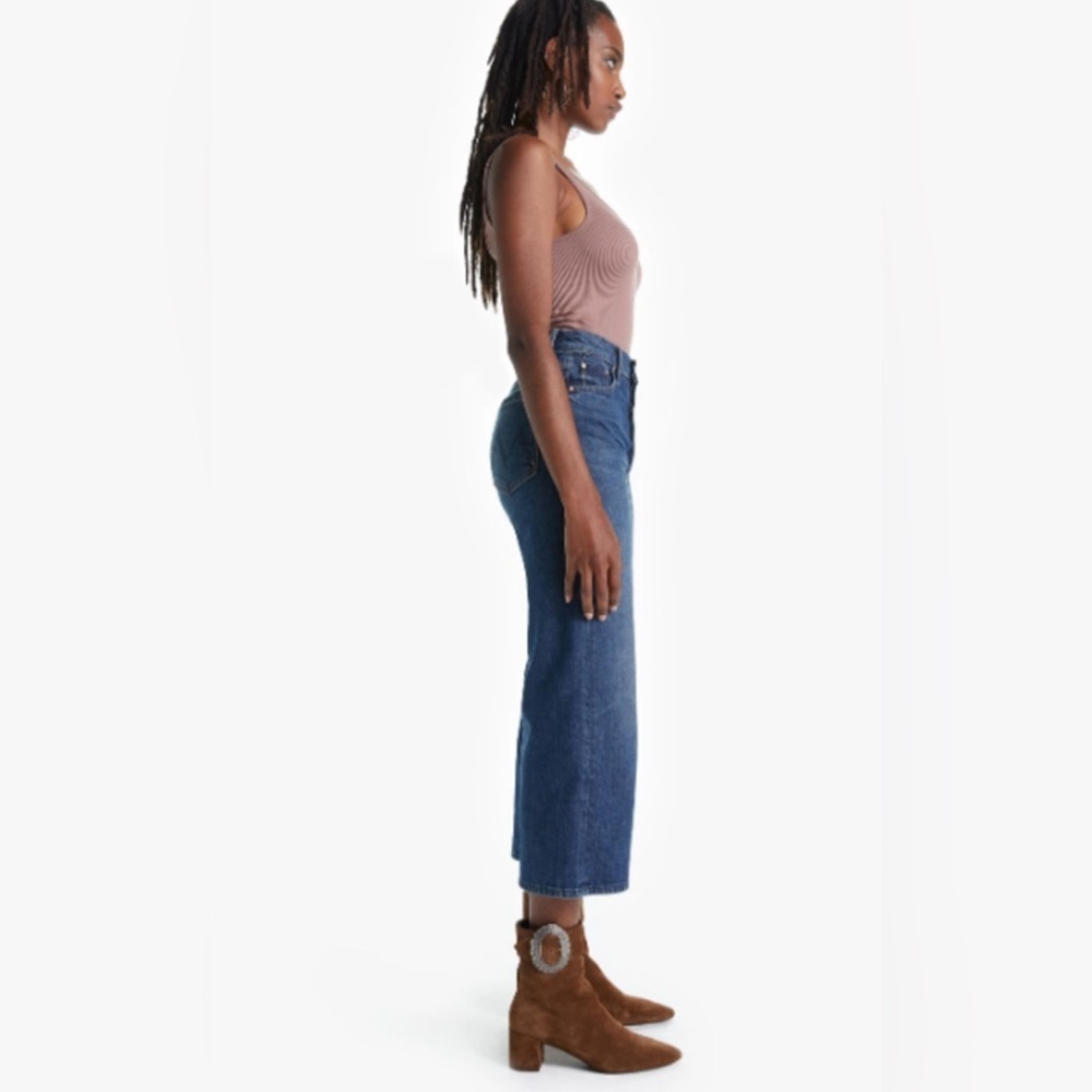 NWT Mother Superior Tomcat roller shorty cropped wide leg jeans size 29 - Picture 4 of 11